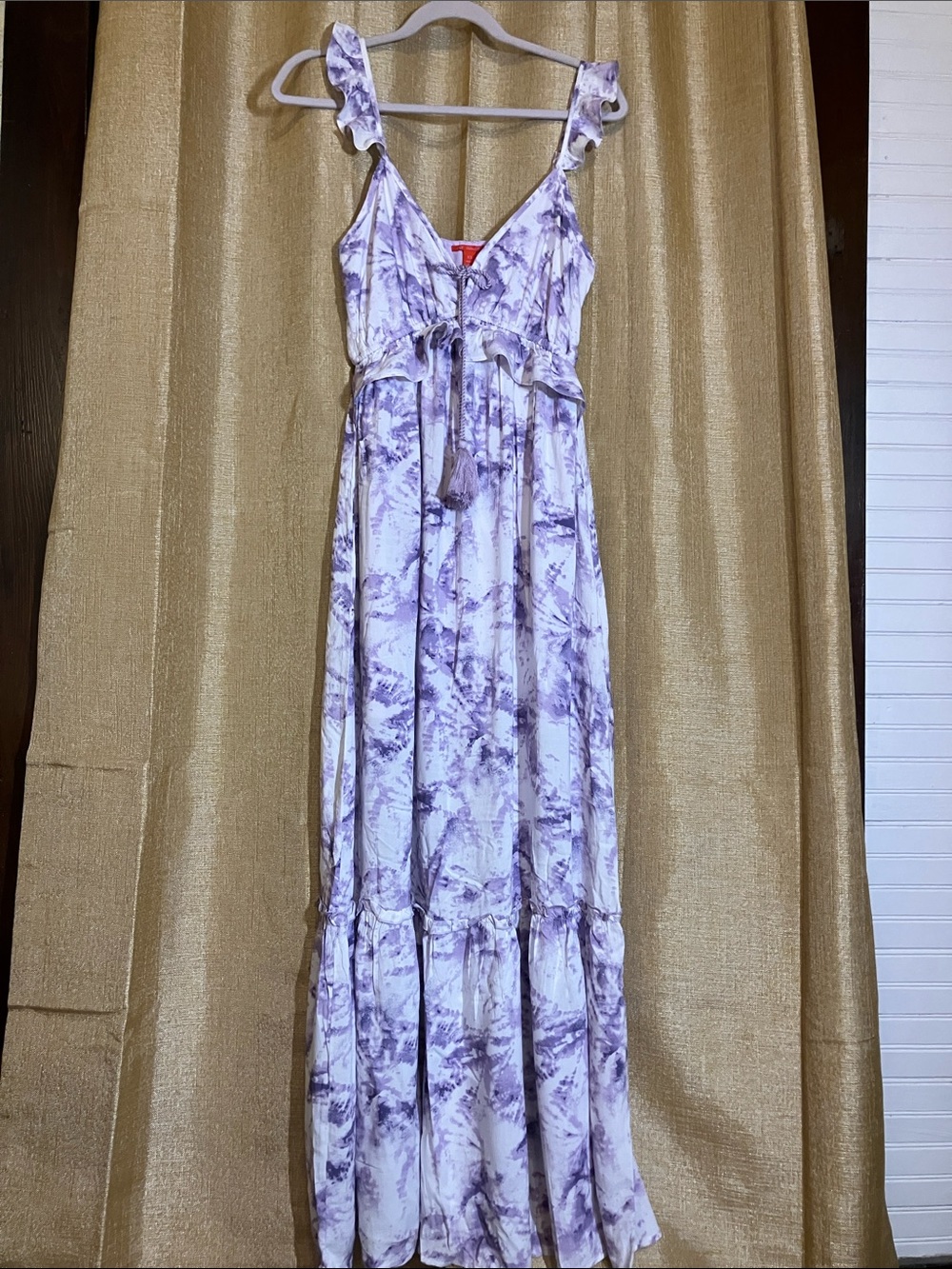 Chelsea & Violet Lavender Tie-Dye Maxi Dress with Ruffle Straps
